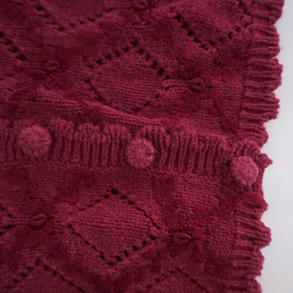Vintage Attitudes by Renee Burgundy Knit Button Sweater Vest Cottagecore M - Picture 9 of 11